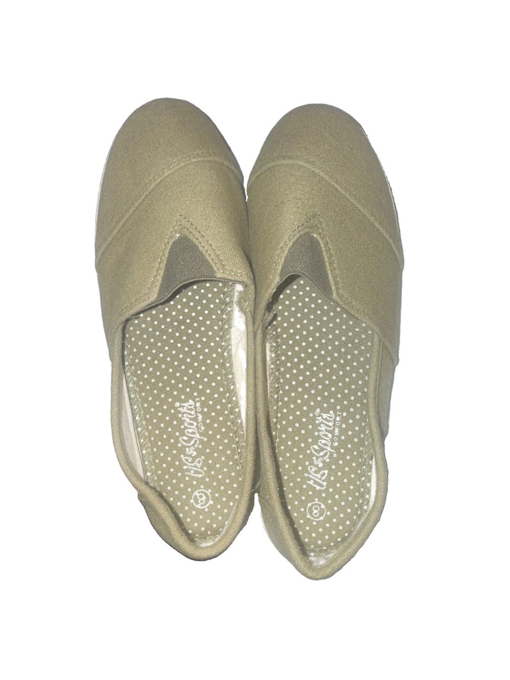 U.S. Sports Comfort Slip-On Flats in Olive Green Canvas